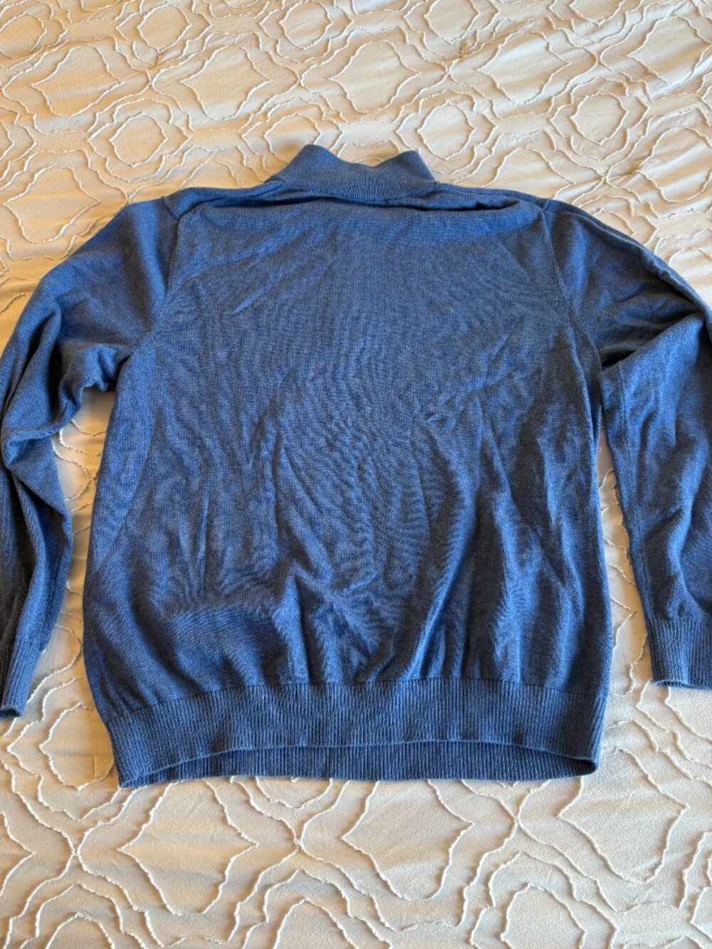 Vineyard Vines Palm Beach Cashmere Blend 1/4 Zip Sweater - Light Blue - Picture 4 of 4